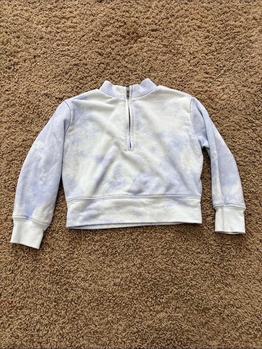 Light Blue Tie-Dye Half-Zip Pullover